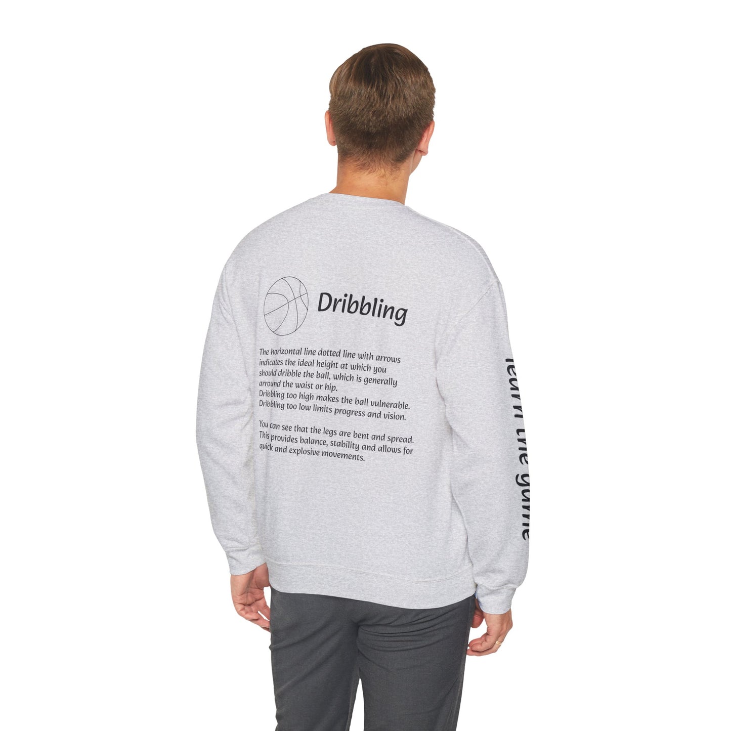 Unisex Heavy Blend™ Crewneck with Dribbling Design.