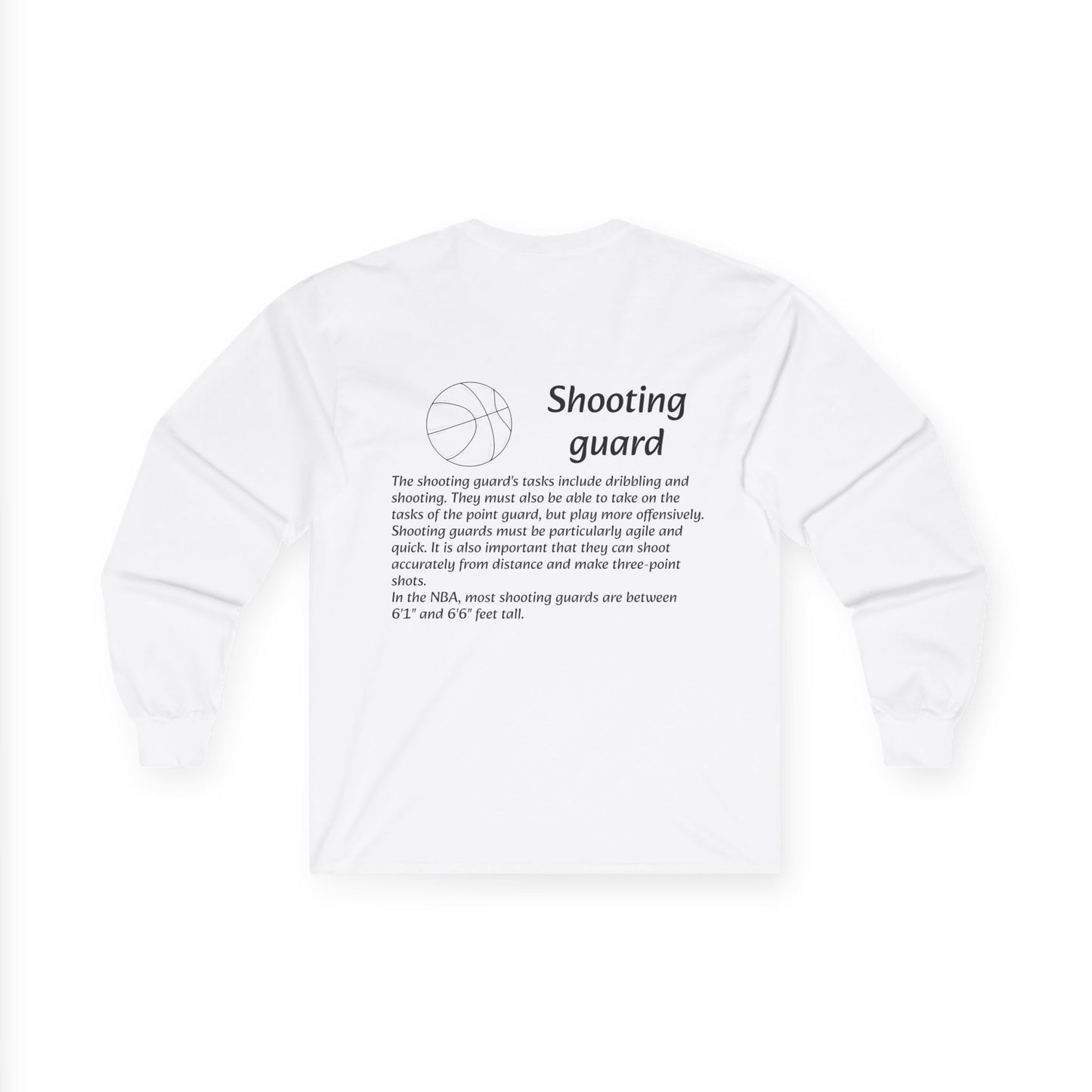 Shooting Guard Unisex Long Sleeve Shirt.