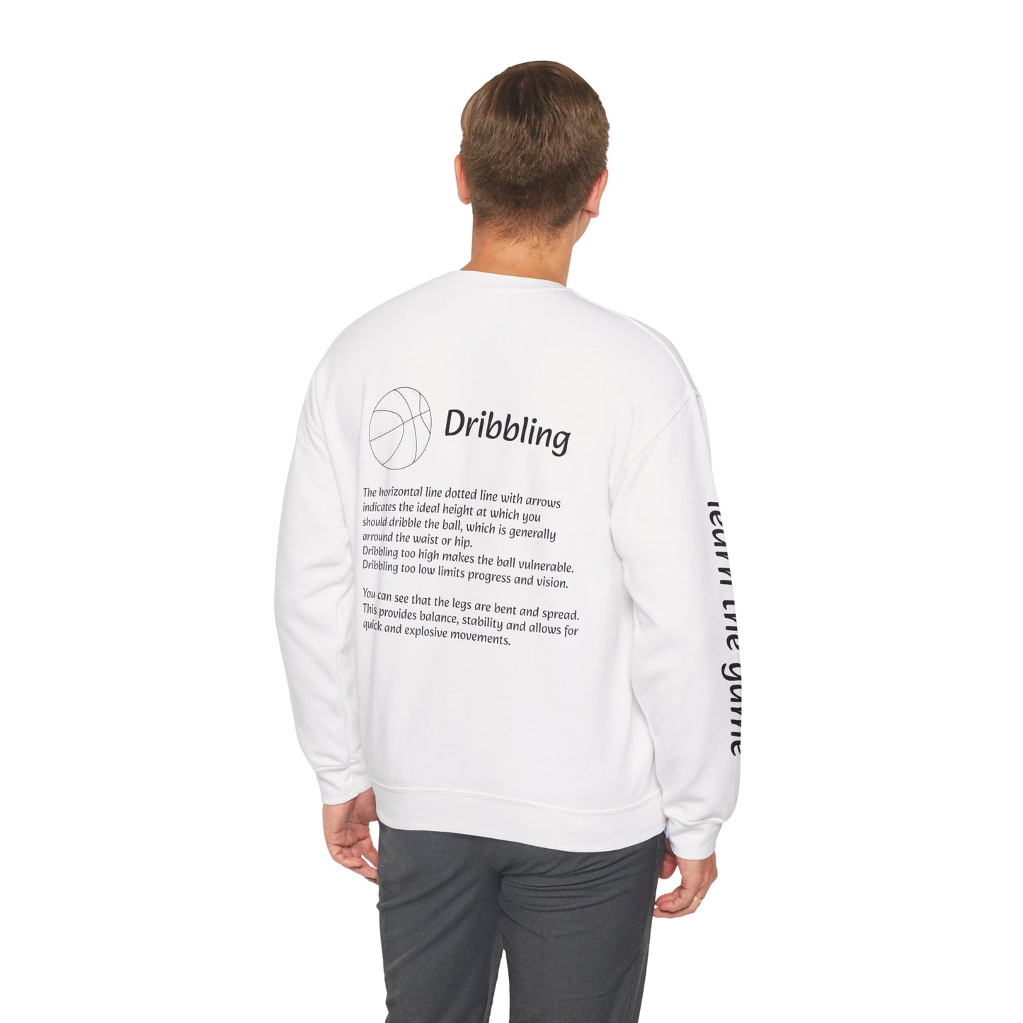 Unisex Heavy Blend™ Crewneck with Dribbling Design.