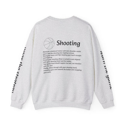 Unisex Heavy Blend™ Crewneck with Shooting Design.