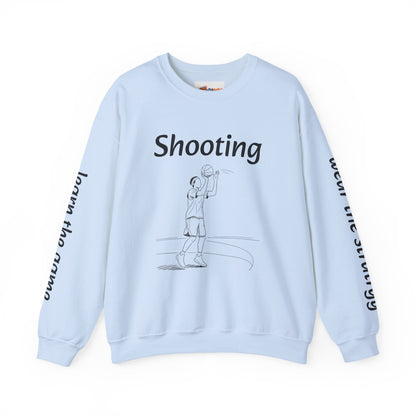 Unisex Heavy Blend™ Crewneck with Shooting Design.