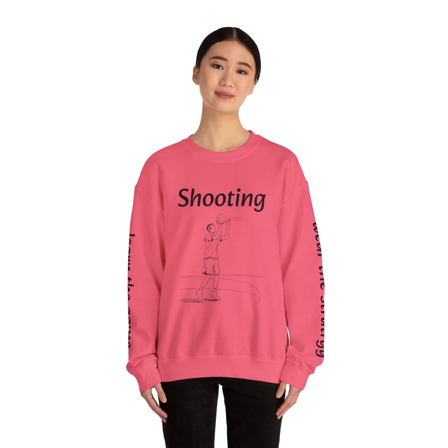 Unisex Heavy Blend™ Crewneck with Shooting Design.