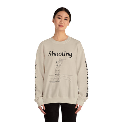 Unisex Heavy Blend™ Crewneck with Shooting Design.