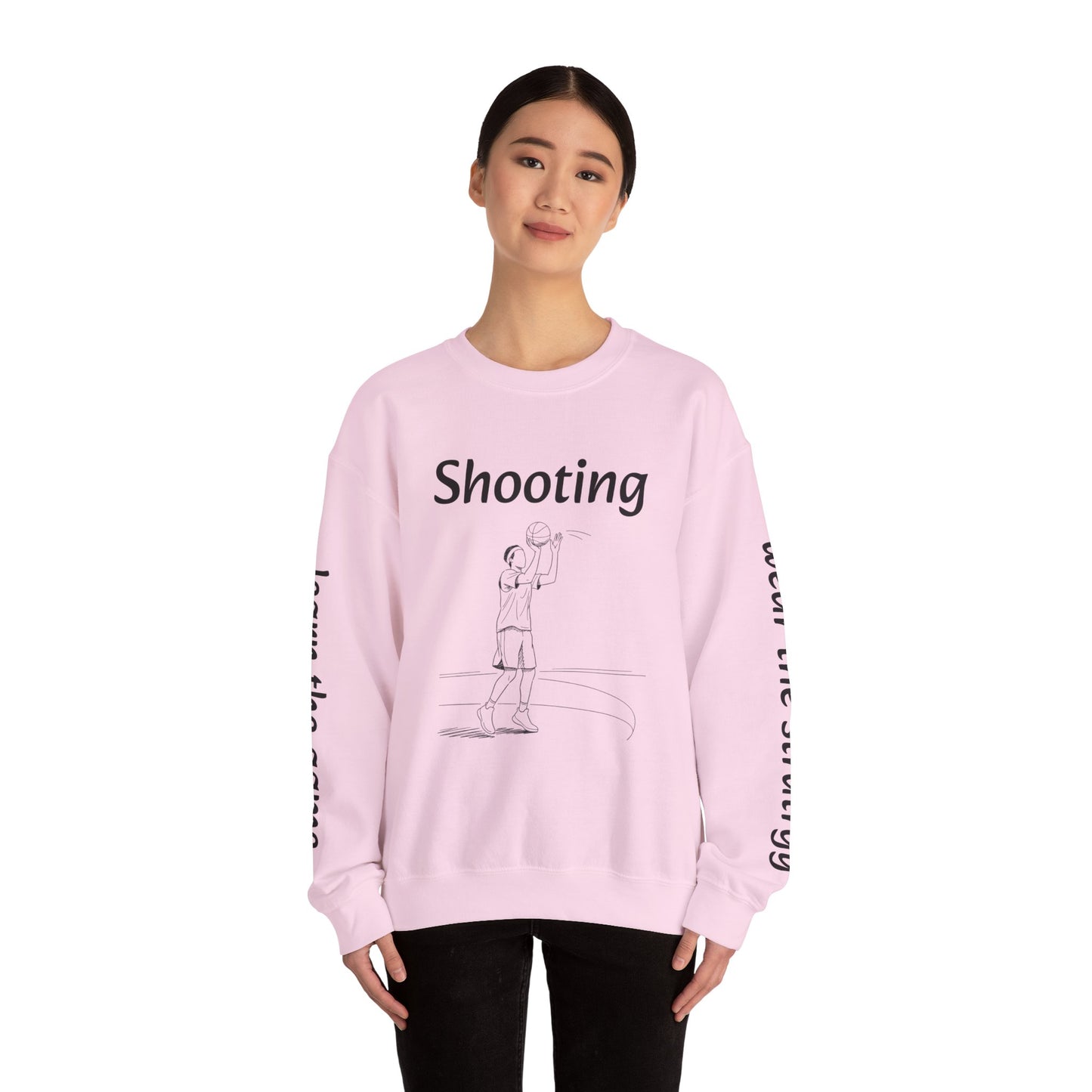 Unisex Heavy Blend™ Crewneck with Shooting Design.