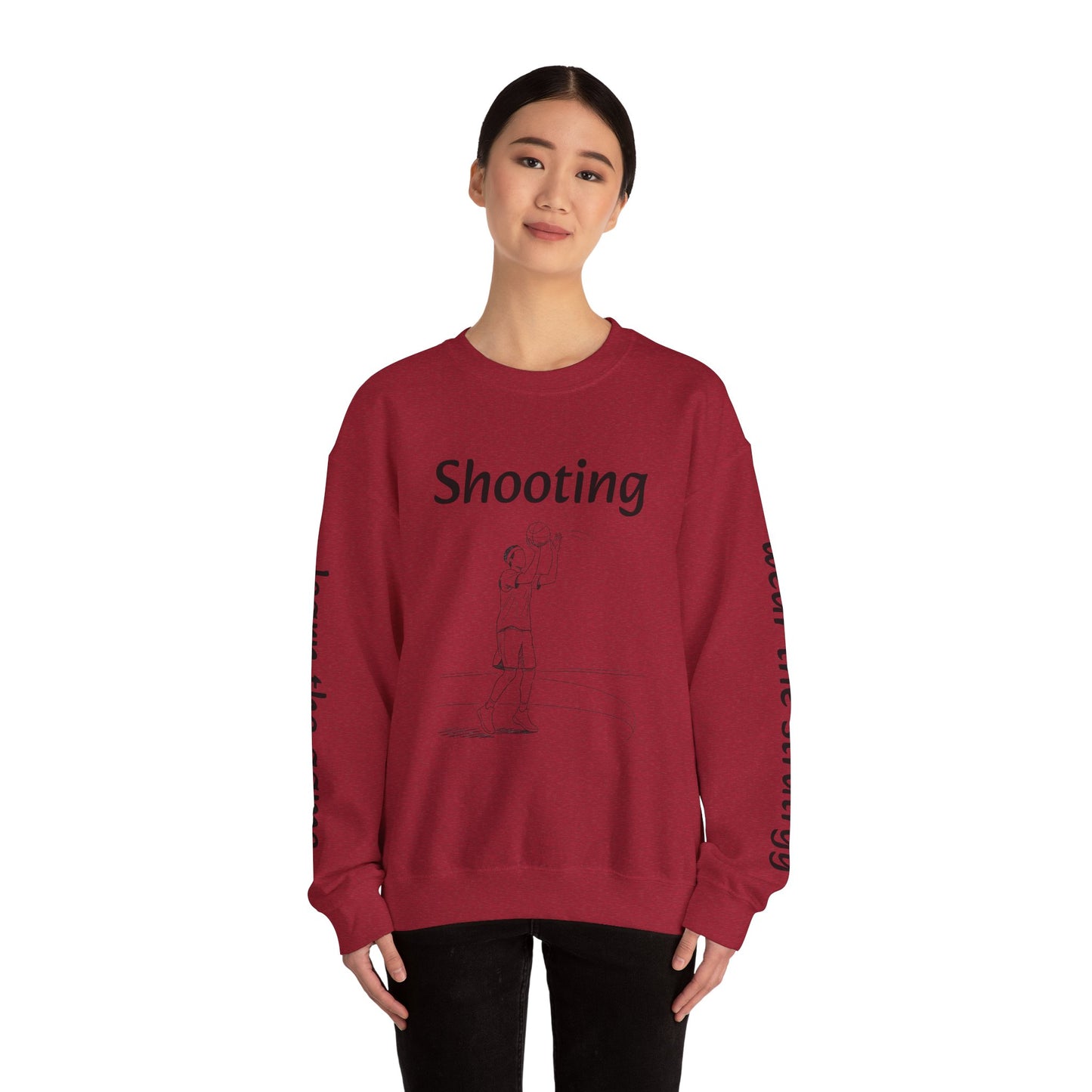Unisex Heavy Blend™ Crewneck with Shooting Design.