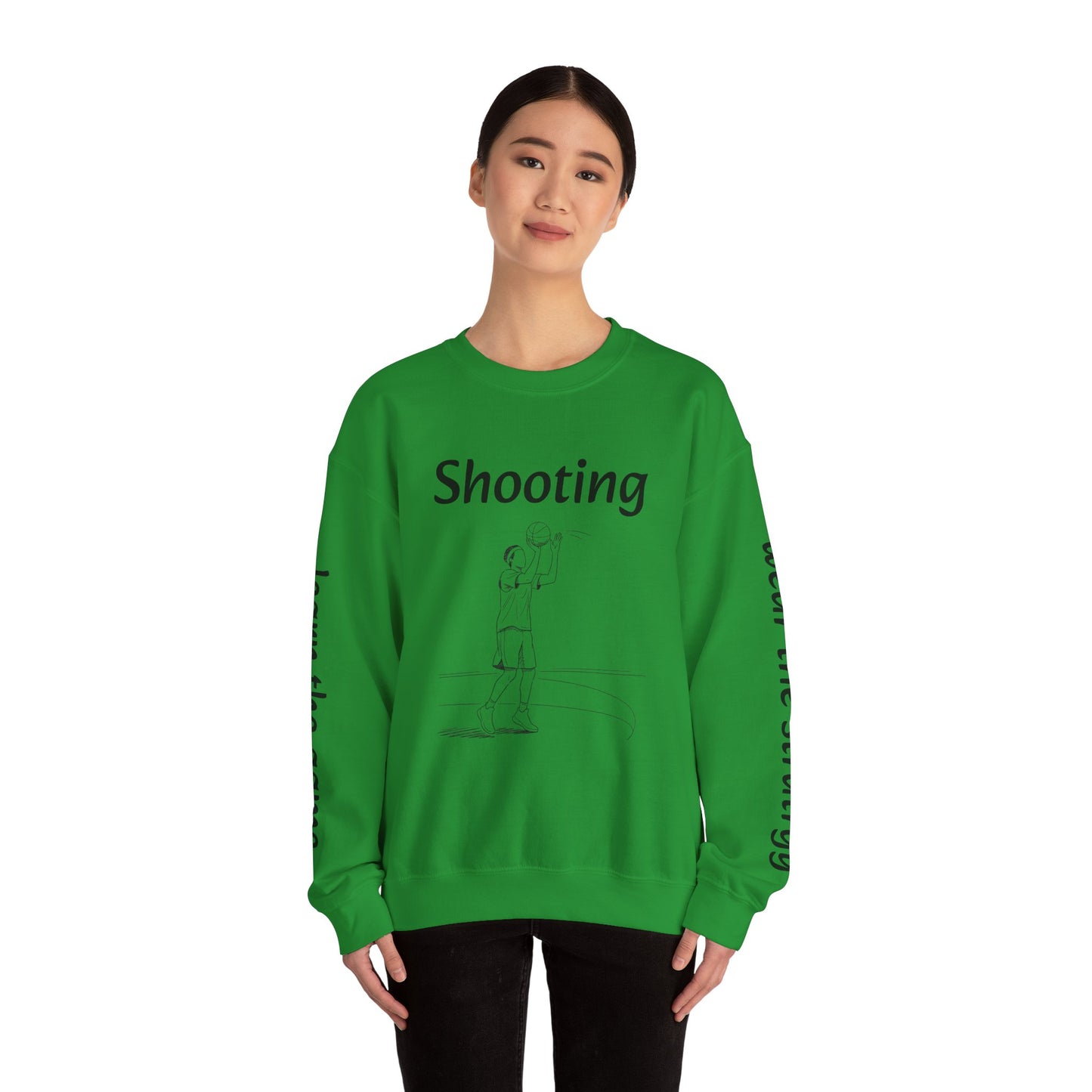 Unisex Heavy Blend™ Crewneck with Shooting Design.