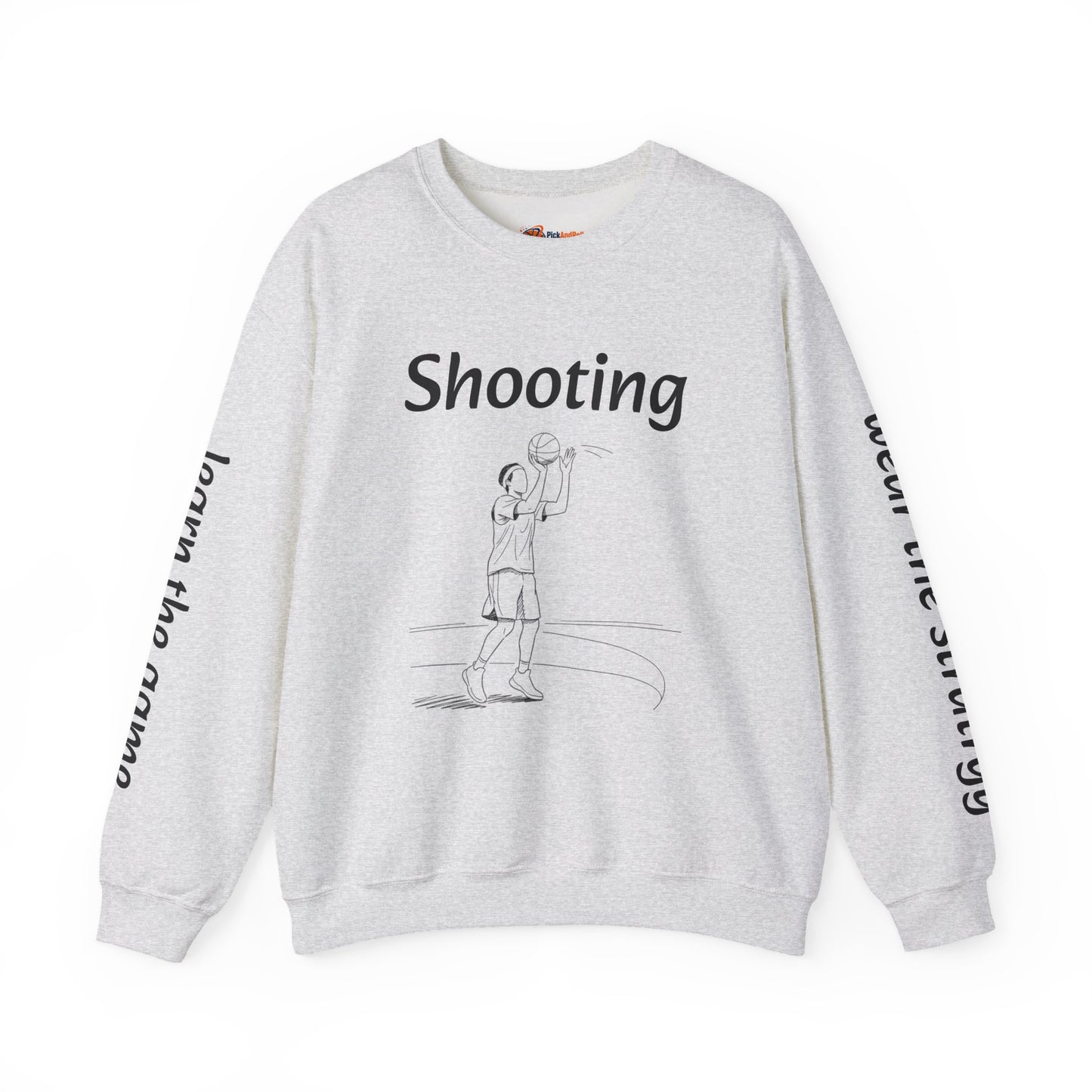 Unisex Heavy Blend™ Crewneck with Shooting Design.