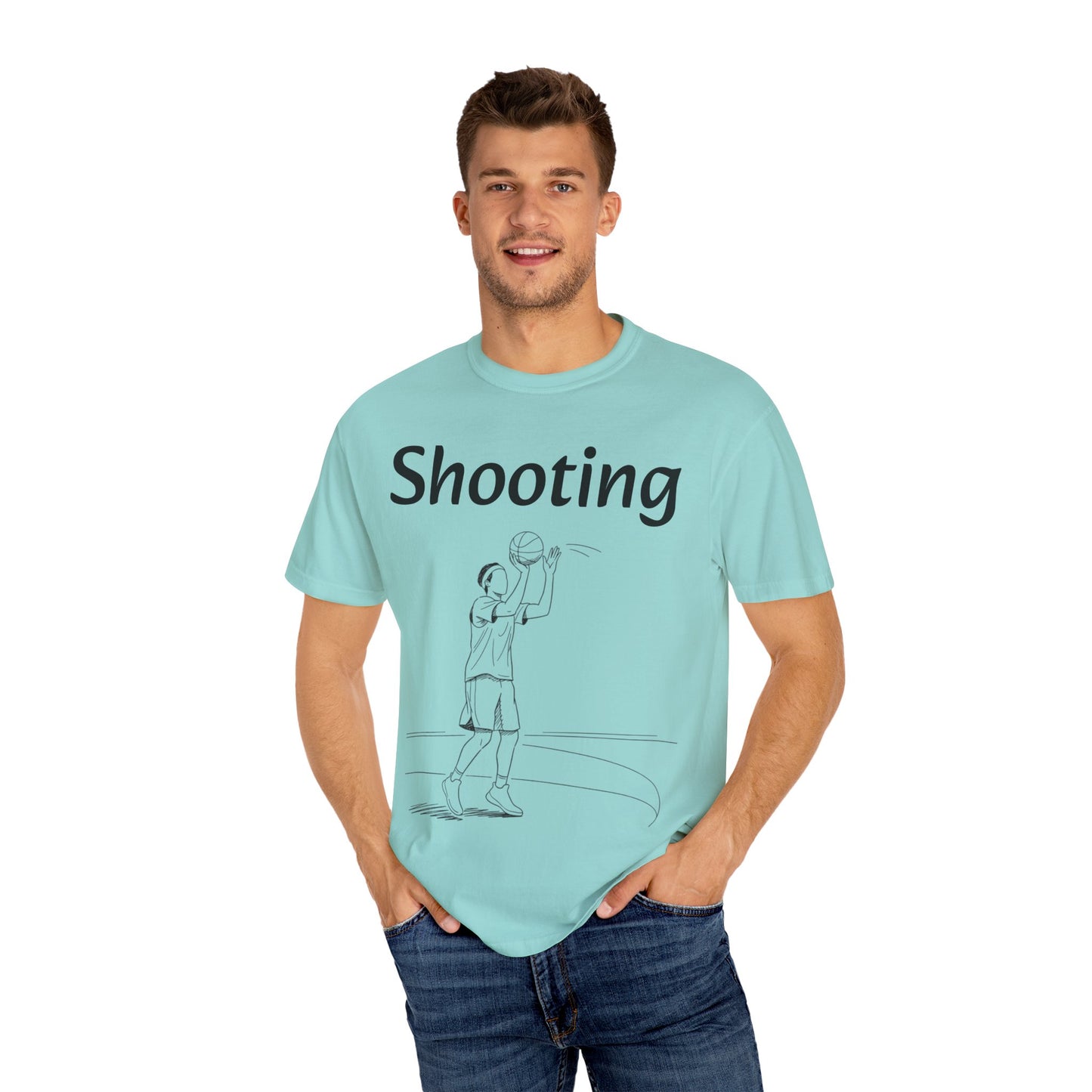 Unisex Athletic Tee with Shooting Design