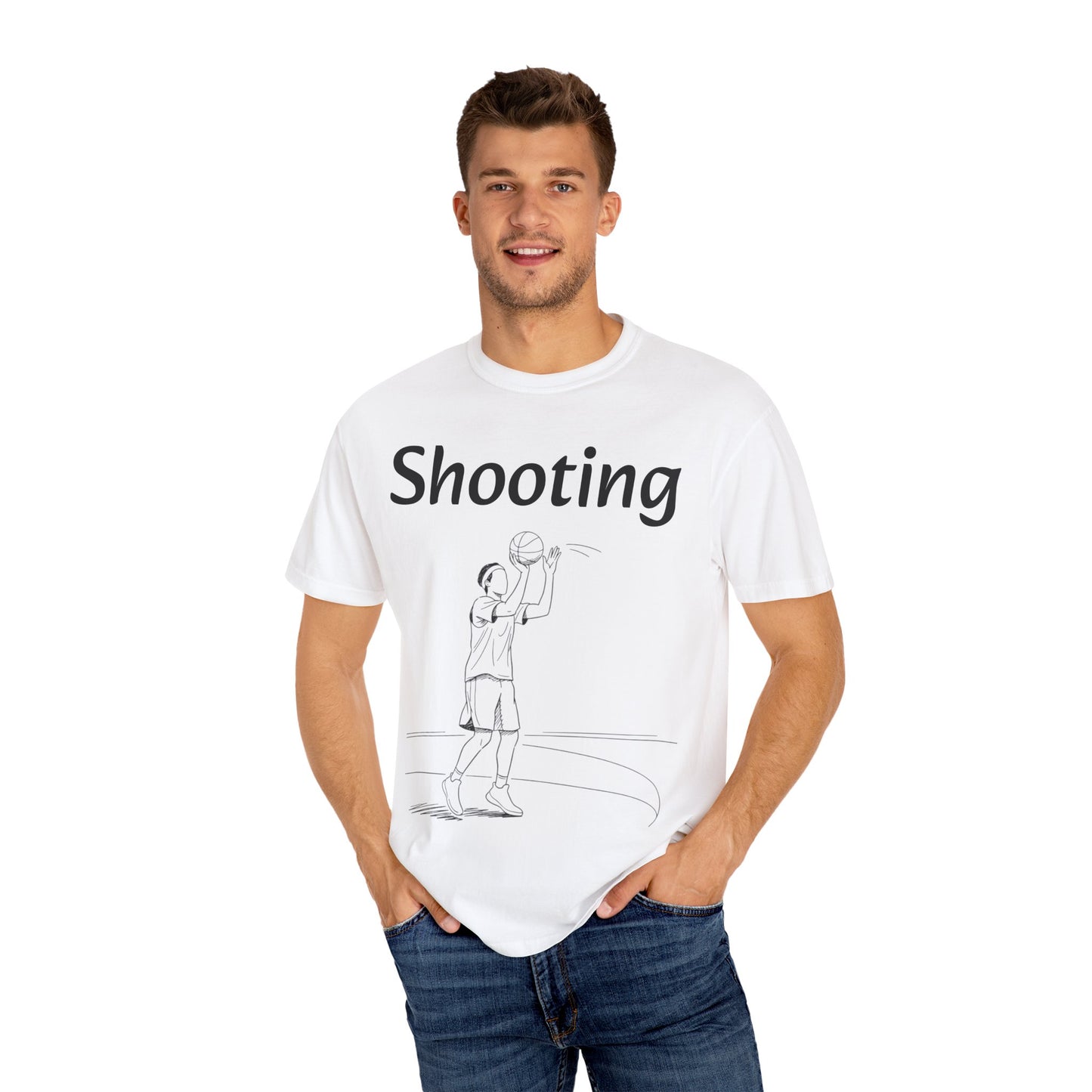 Unisex Athletic Tee with Shooting Design