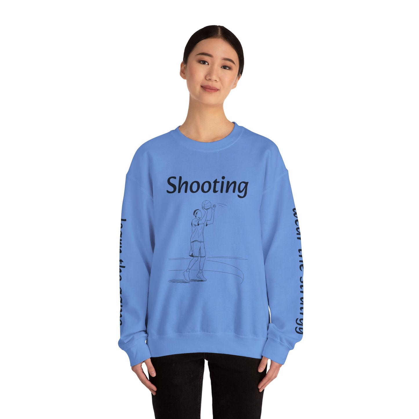 Unisex Heavy Blend™ Crewneck with Shooting Design.