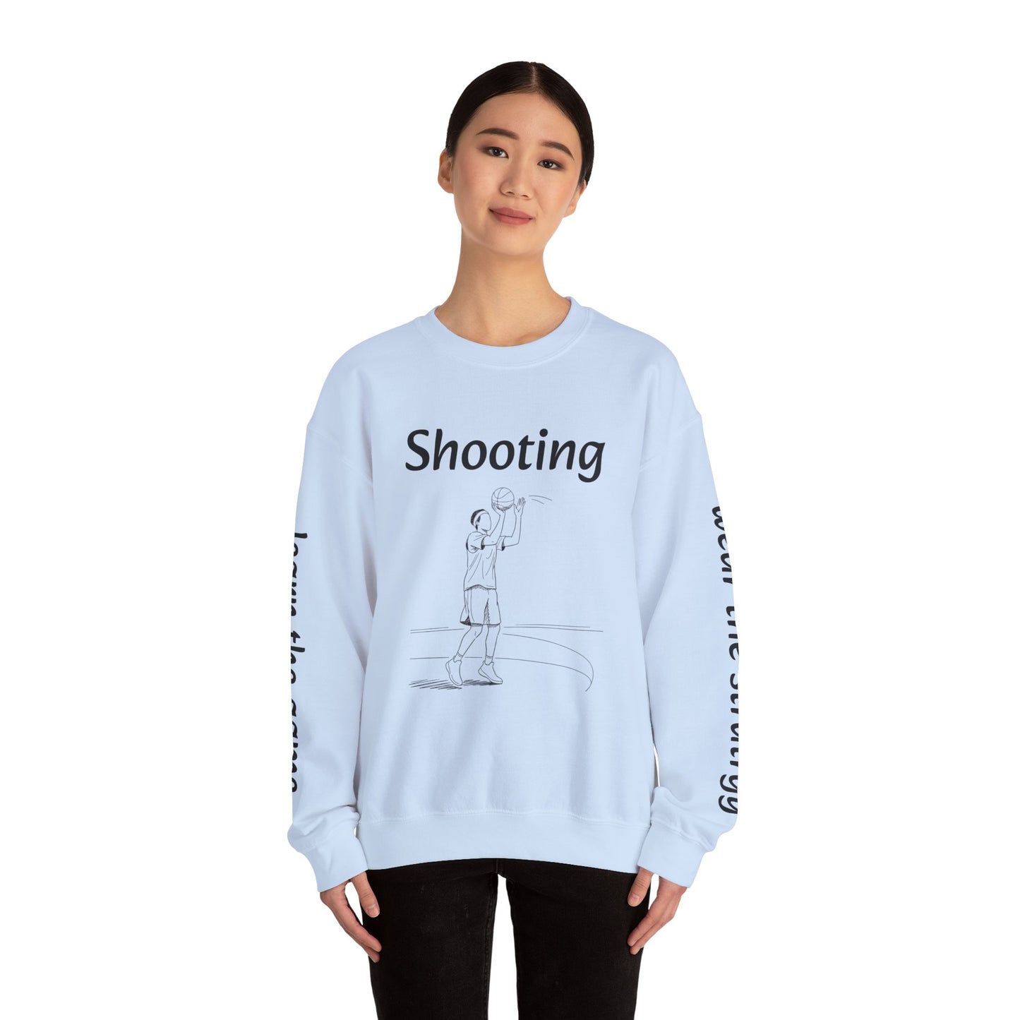 Unisex Heavy Blend™ Crewneck with Shooting Design.