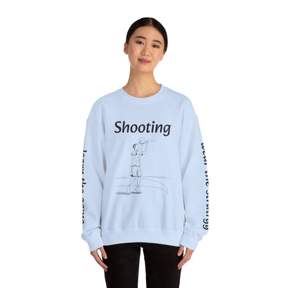 Unisex Heavy Blend™ Crewneck with Shooting Design.