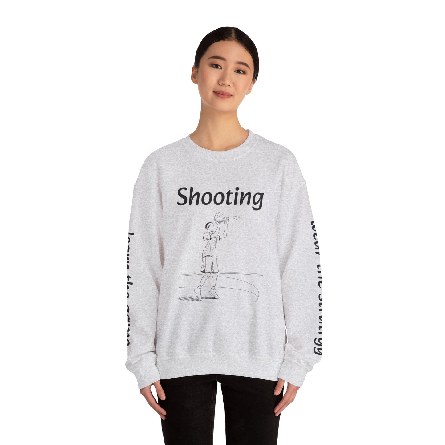 Unisex Heavy Blend™ Crewneck with Shooting Design.