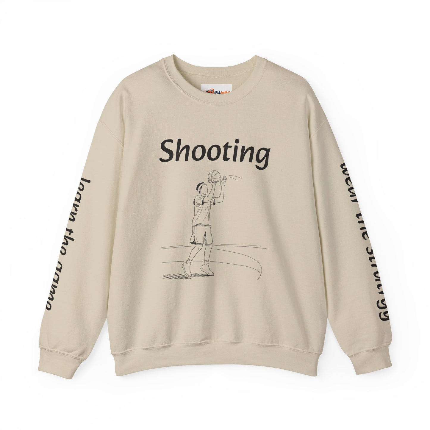 Unisex Heavy Blend™ Crewneck with Shooting Design.
