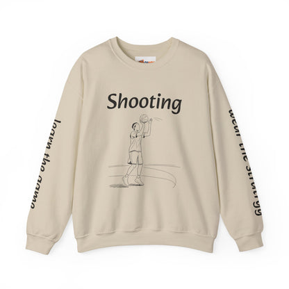 Unisex Heavy Blend™ Crewneck with Shooting Design.