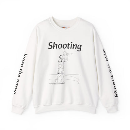 Unisex Heavy Blend™ Crewneck with Shooting Design.